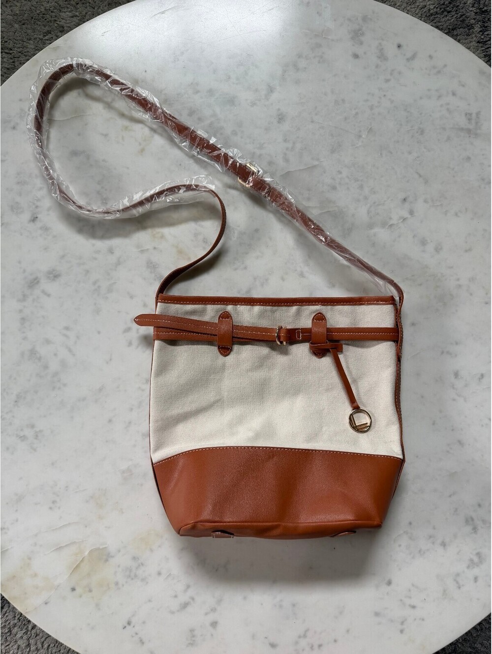 New! Loulu Canvas & Faux Leather Crossbody bag
